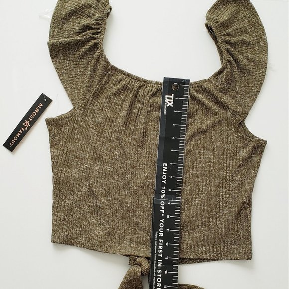 ALMOST FAMOUS Button Front Tie Top - Picture 8 of 8